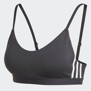 Adidas All Me 3-Stripe Sports Bra, Black, S